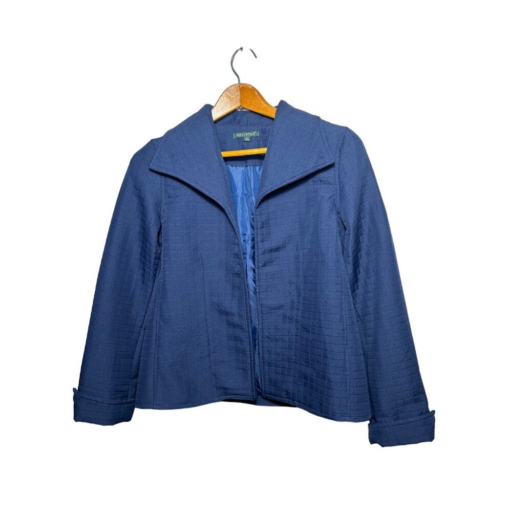 For Cynthia Women’s Small Navy Quilted Open Front Lightweight Jacket